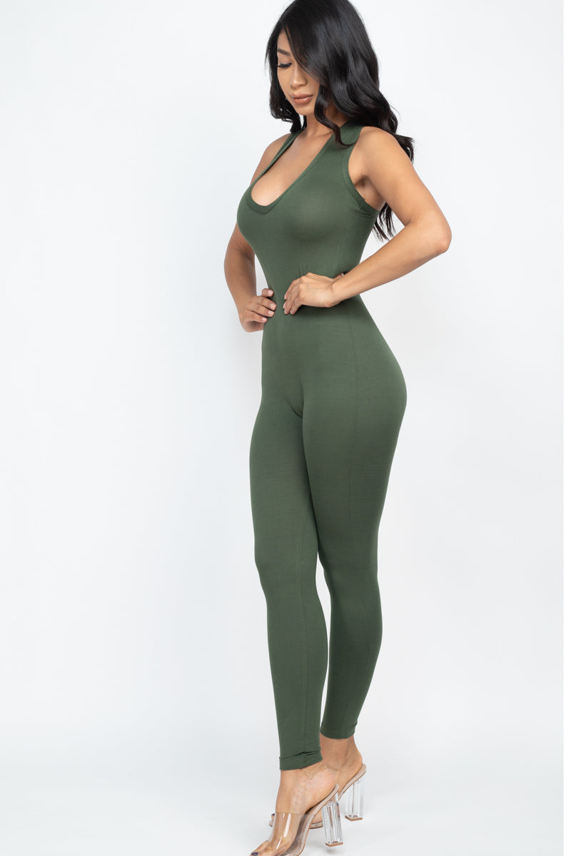 Racer Back Bodycon Jumpsuit (CAPELLA)