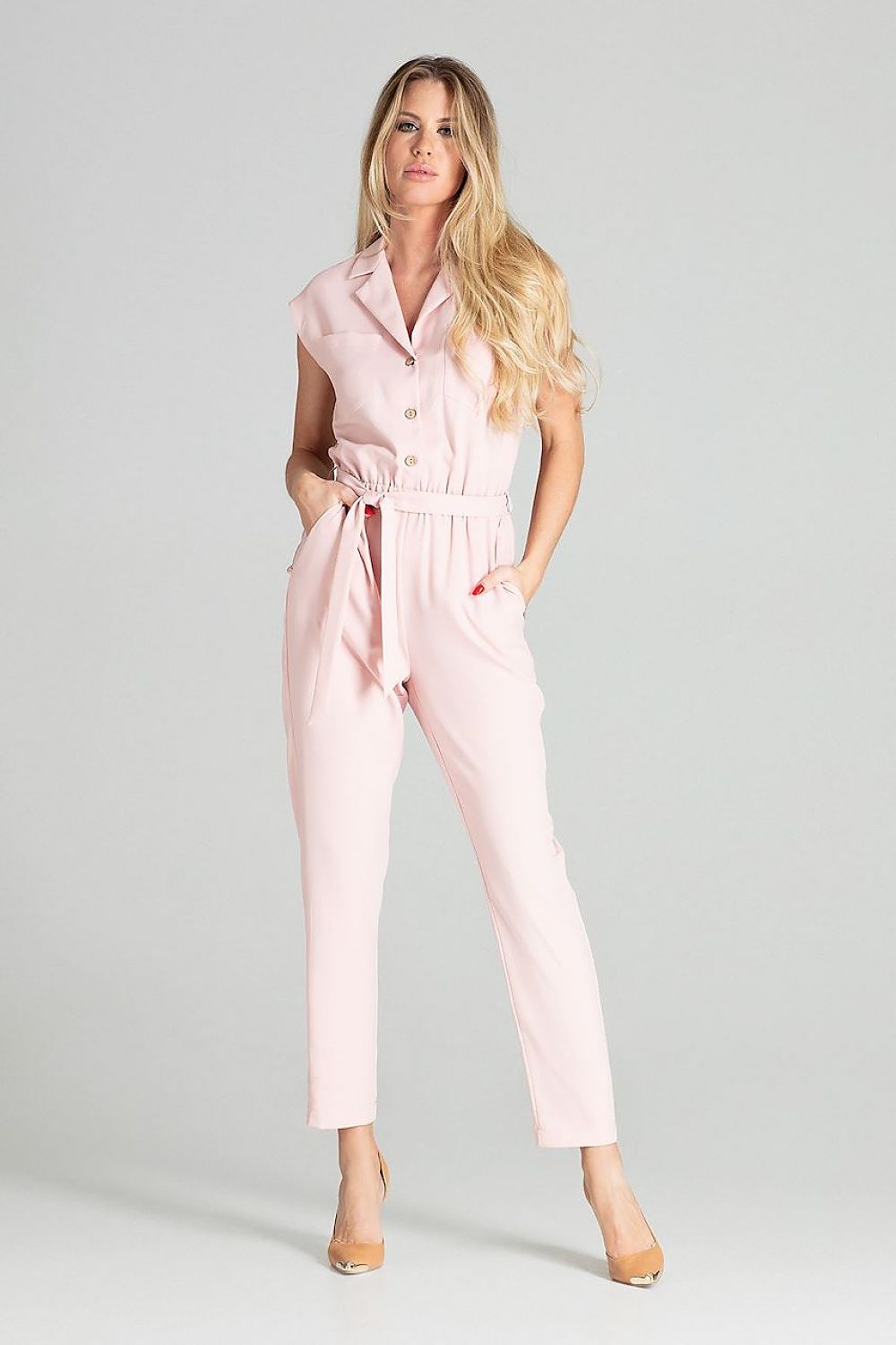 Light Pink Office Jumpsuits