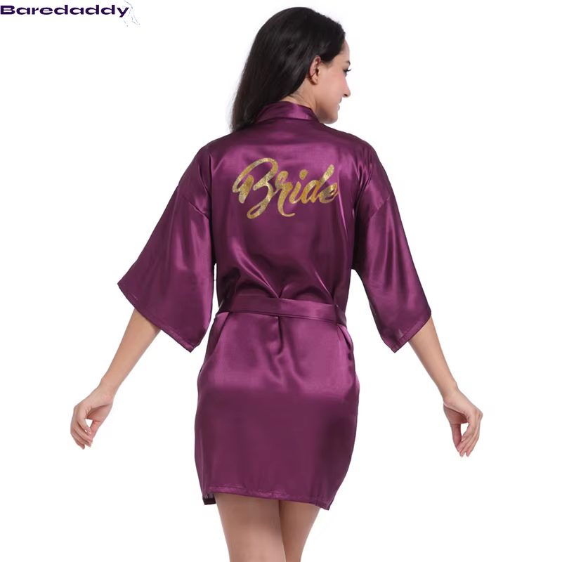 Baredaddy Bridesmaid Silk Wedding Designer Bathrobe