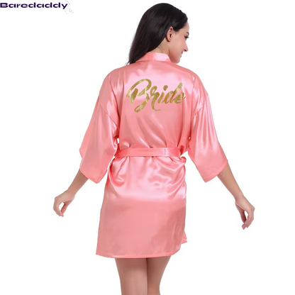 Baredaddy Bridesmaid Silk Wedding Designer Bathrobe