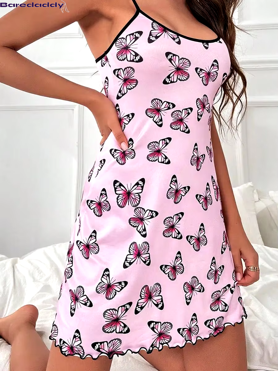 Baredaddy Butterfly Print Nightdress