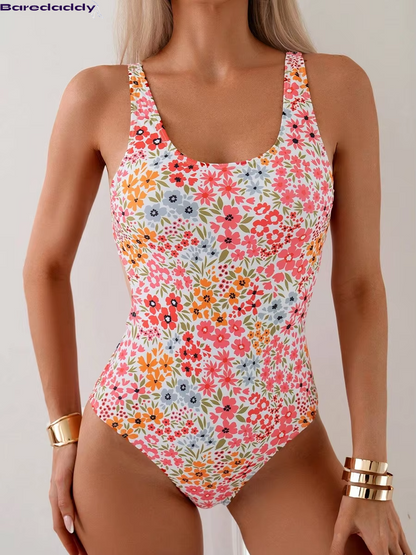 Baredaddy Cappuchino Floral One Piece Women Swimsuit