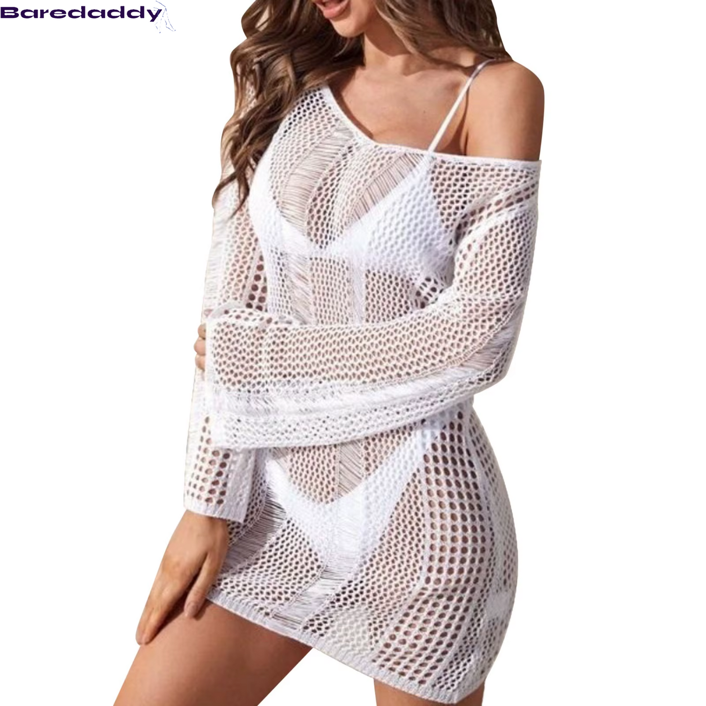 Baredaddy Knit Swimdress Soild Beach Cover up