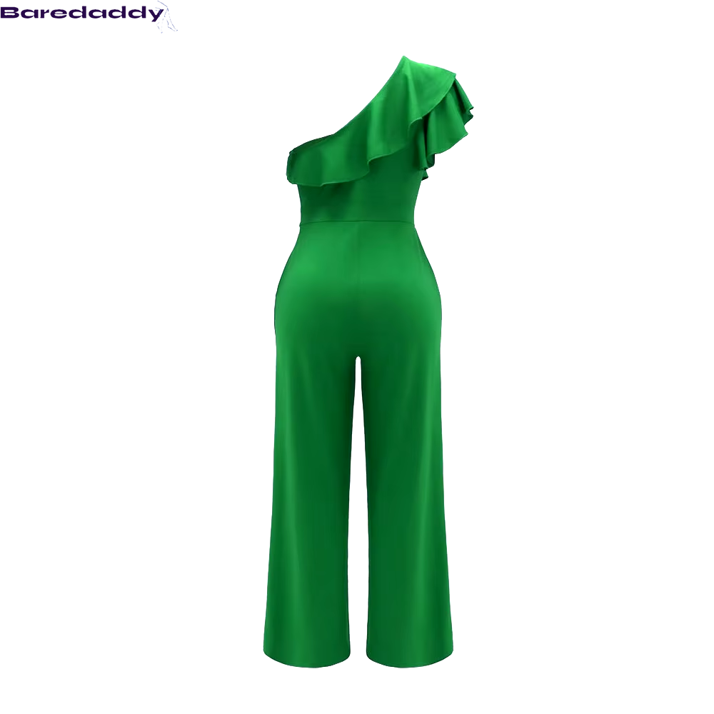 Baredaddy Ruffle One Shoulder Jumpsuit