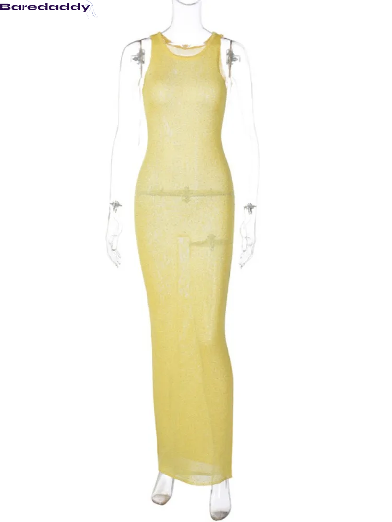 Baredaddy See-Through Fashion Sleeveless Bodycon Dress