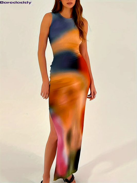 Baredaddy Streetwear Tie-Dye Bodycon Sling Dress