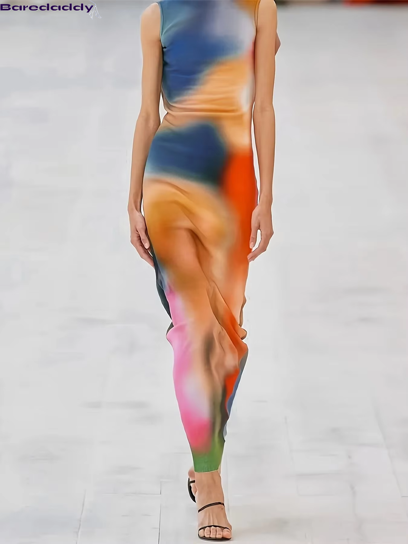 Baredaddy Streetwear Tie-Dye Bodycon Sling Dress