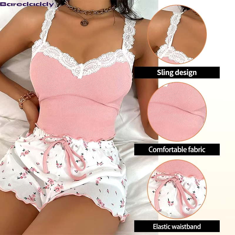 BaredaddyTwo-Piece Ribbed Nightwear set