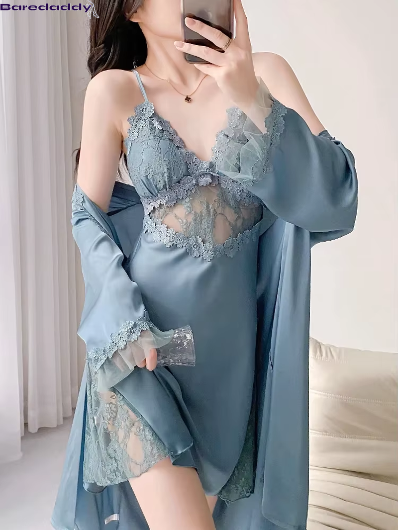 Baredaddy Wave Silk Robes for Nightwear