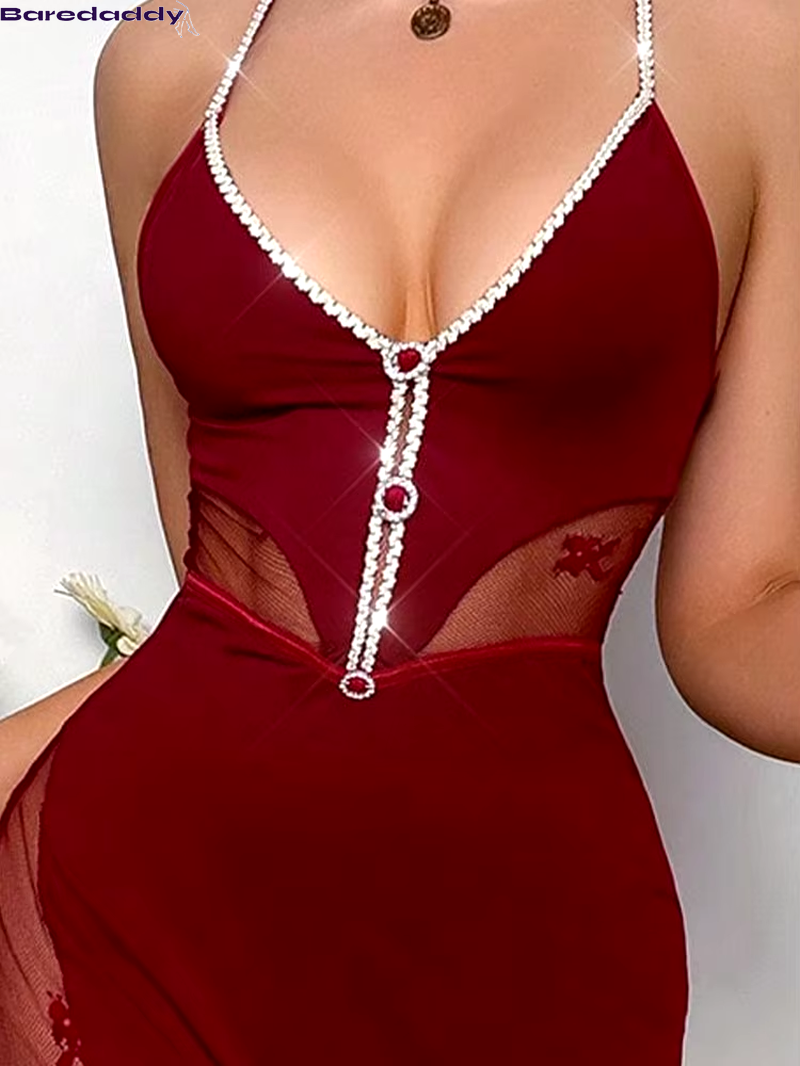 Baredaddy Wine Red Nightgown Fantasy Collection