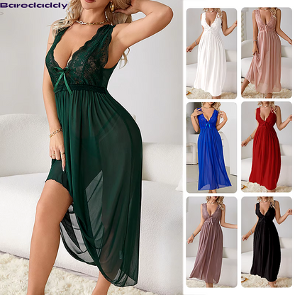 Baredaddy Chiffon Mesh Nightdress Lace Dress