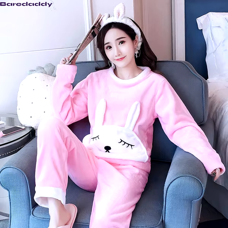 Baredaddy Fleece Thick Warm Pajamas Set