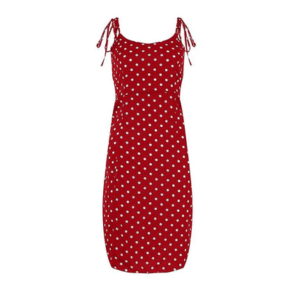  Summer Women Polka Dot Midi Dress