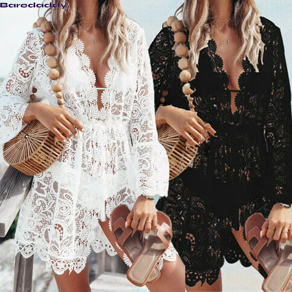 Baredaddy Boho Lace Beach Bikini Cover up