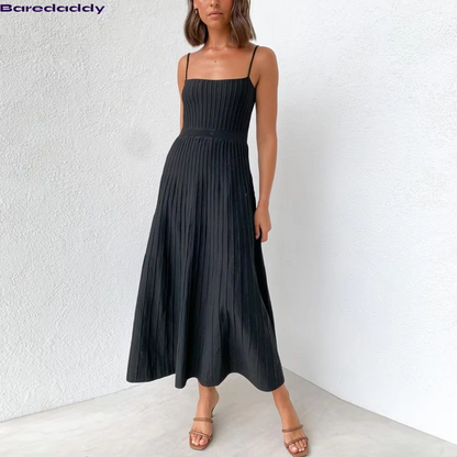 Knitted Pleated Long Dress