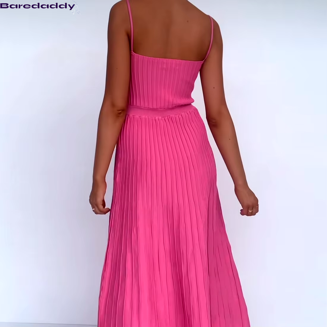 Knitted Pleated Long Dress