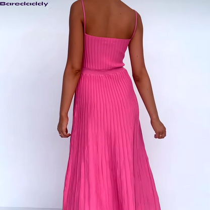 Knitted Pleated Long Dress