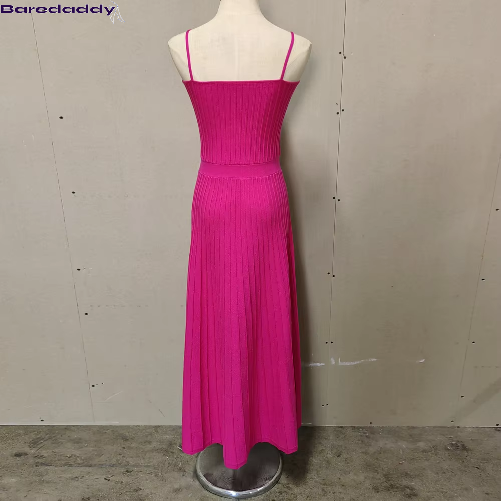 Knitted Pleated Long Dress