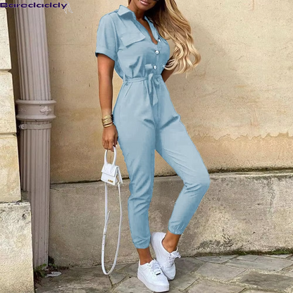 Monochromatic Belt Mocha Jumpsuit