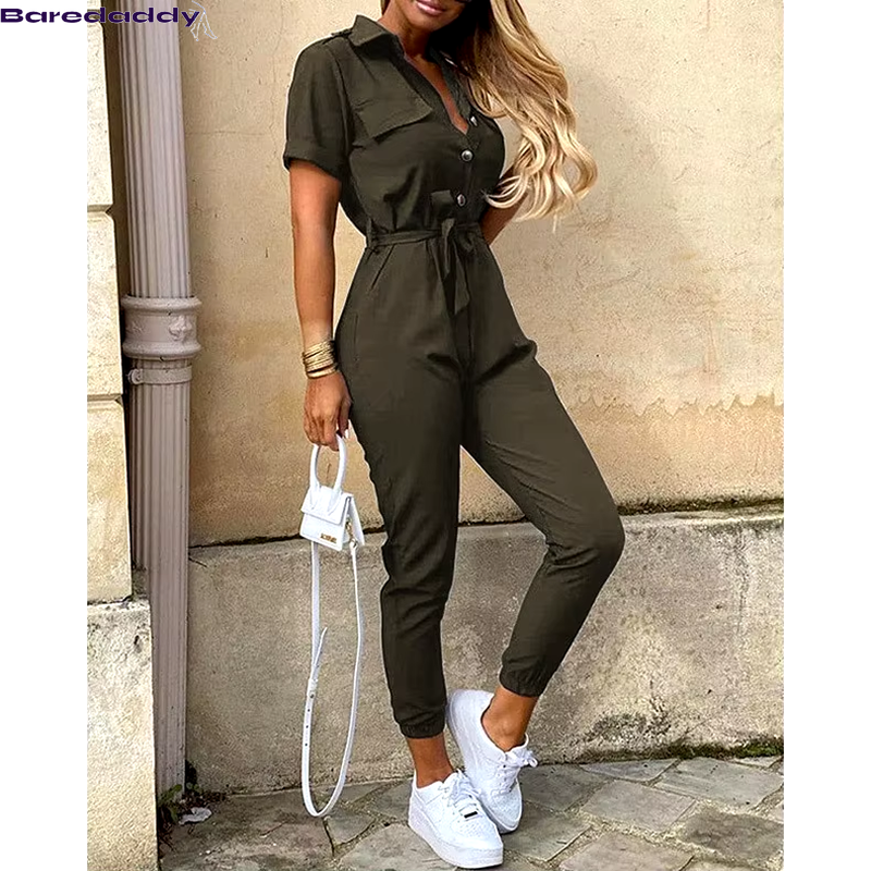 Monochromatic Belt Mocha Jumpsuit