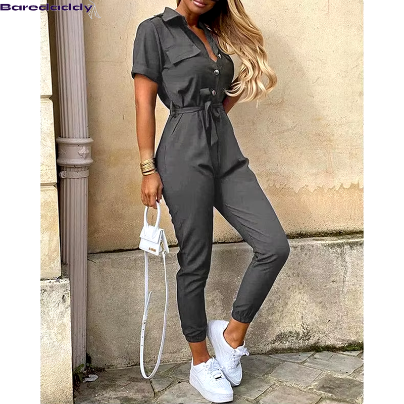 Monochromatic Belt Mocha Jumpsuit