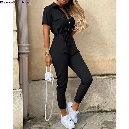 Monochromatic Belt Mocha Jumpsuit