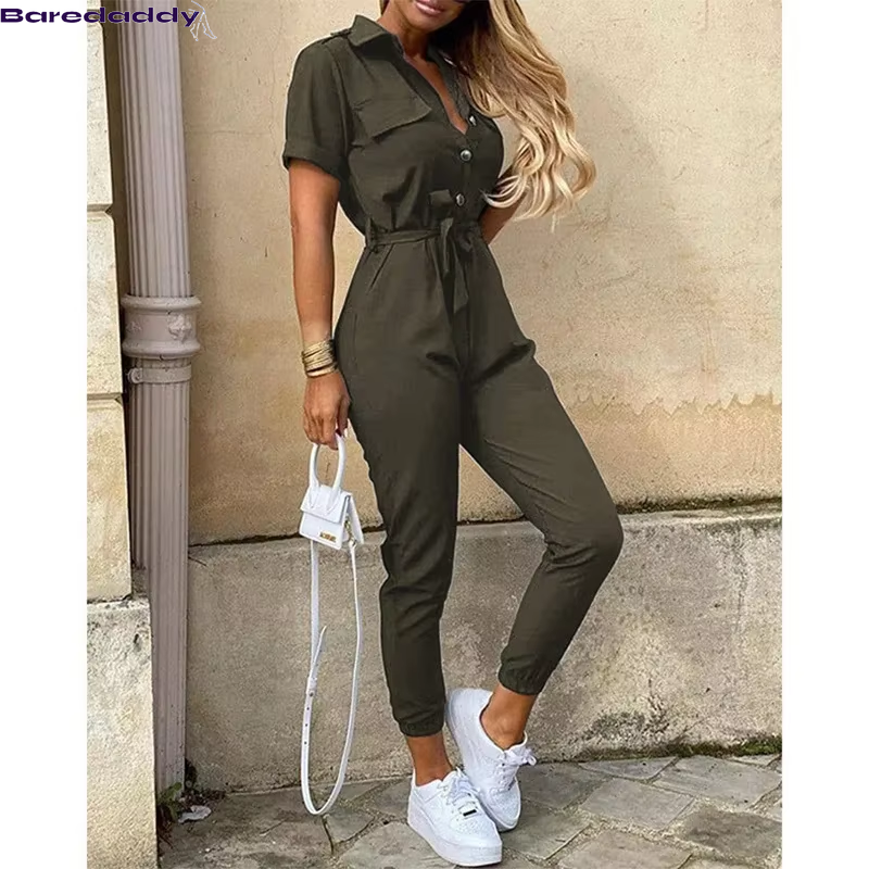 Monochromatic Belt Mocha Jumpsuit