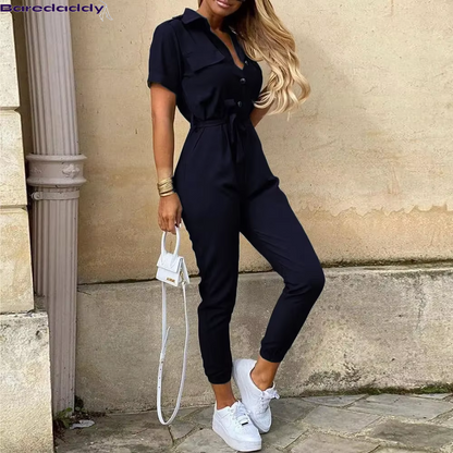 Monochromatic Belt Mocha Jumpsuit