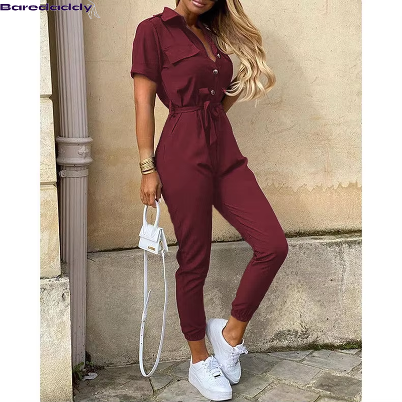 Monochromatic Belt Mocha Jumpsuit