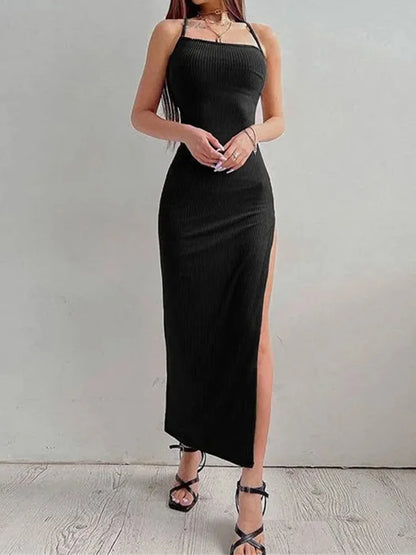 Women's Black Long Bodycon Dress