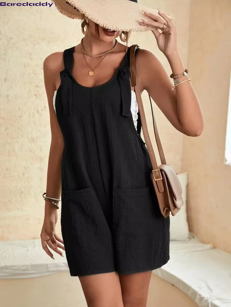 Summer Rompers Tie Knot Strap Jumpsuits