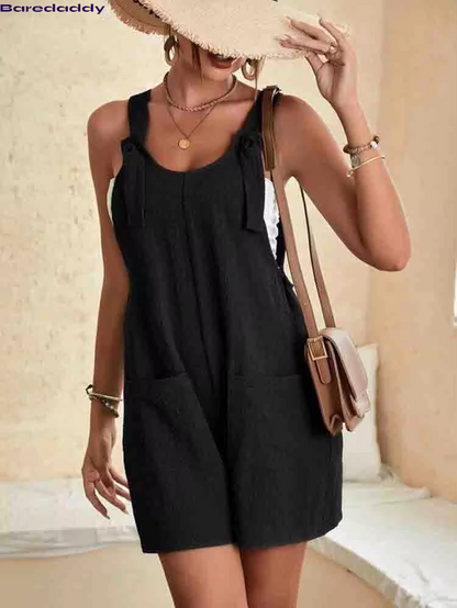 Summer Rompers Tie Knot Strap Jumpsuits