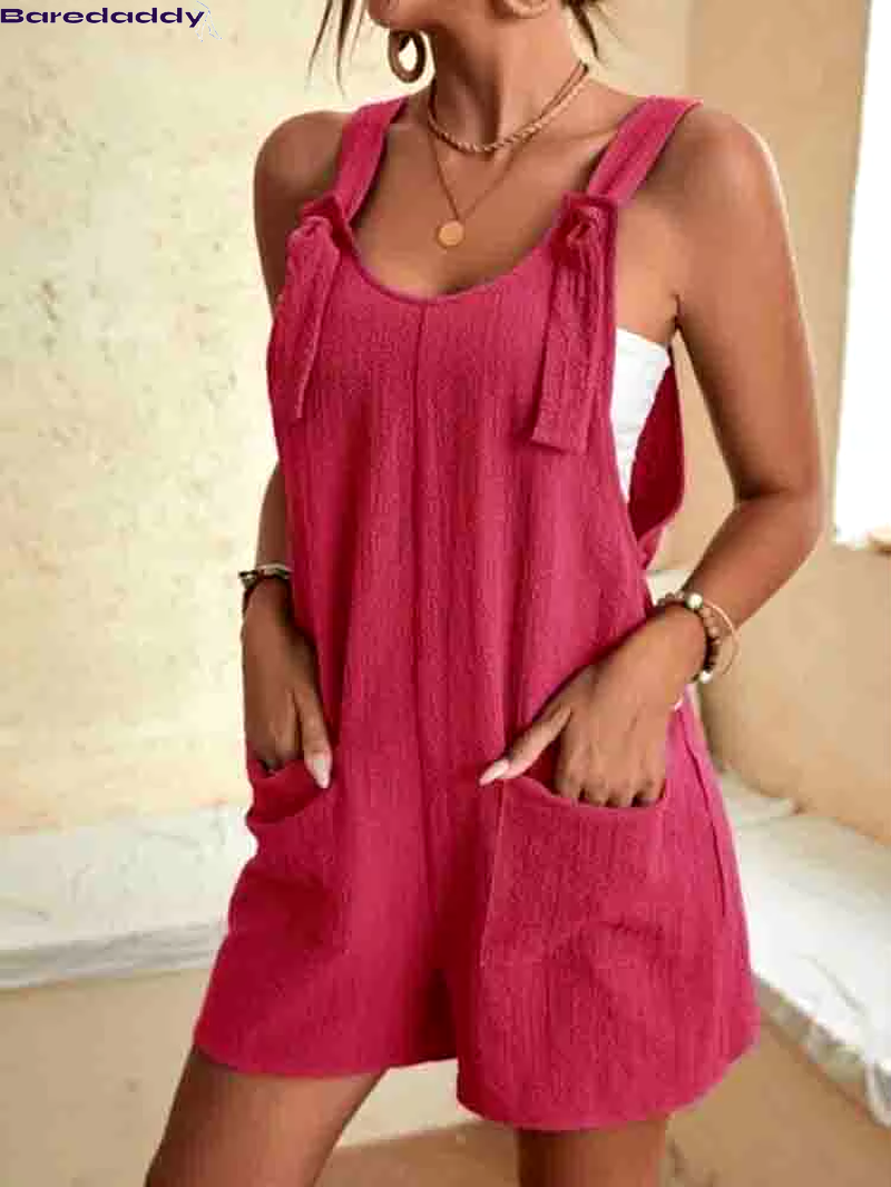 Summer Rompers Tie Knot Strap Jumpsuits